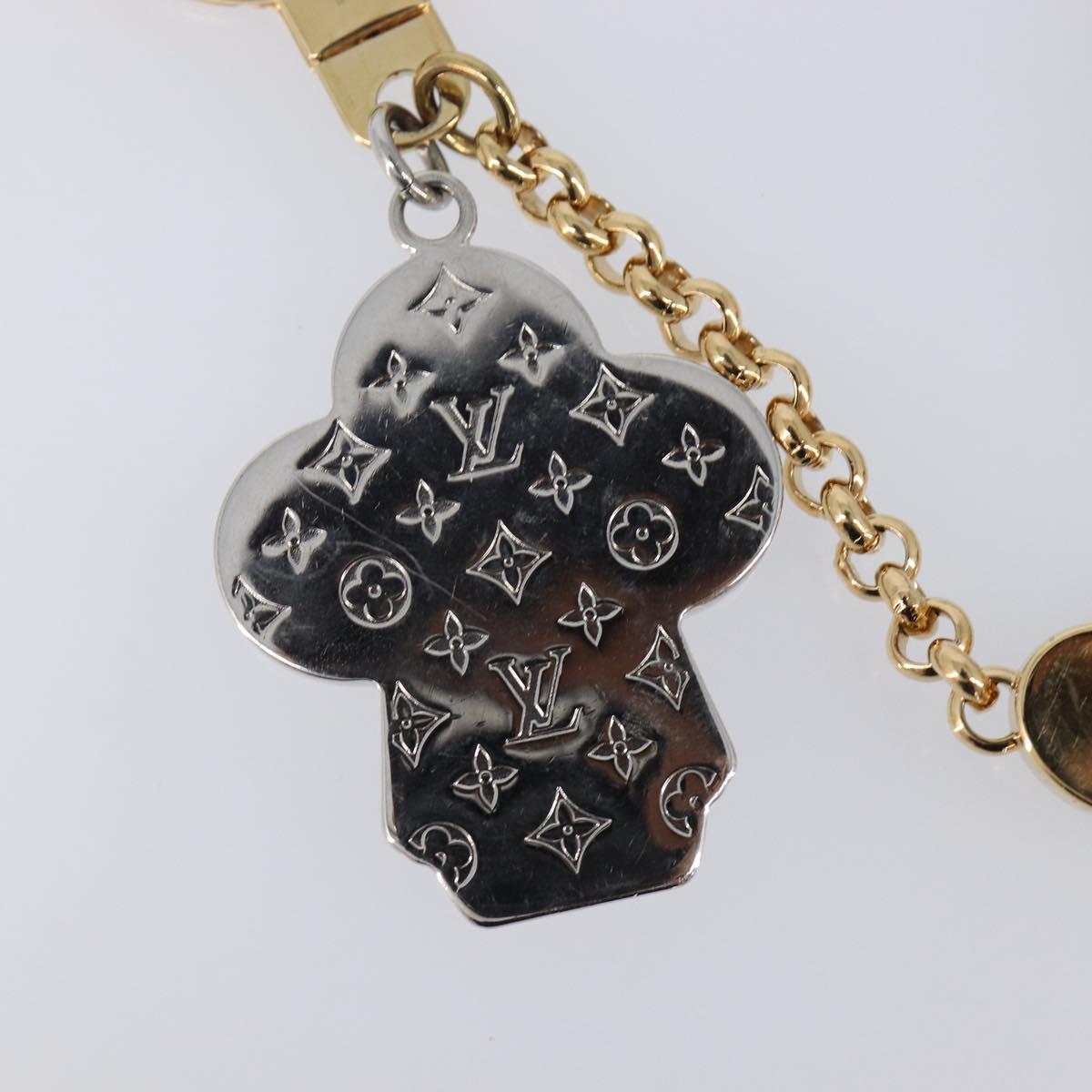 LOUIS VUITTON Chain Vivienne BFF Key Holder Metal Silver M00835 LV Auth LN178M