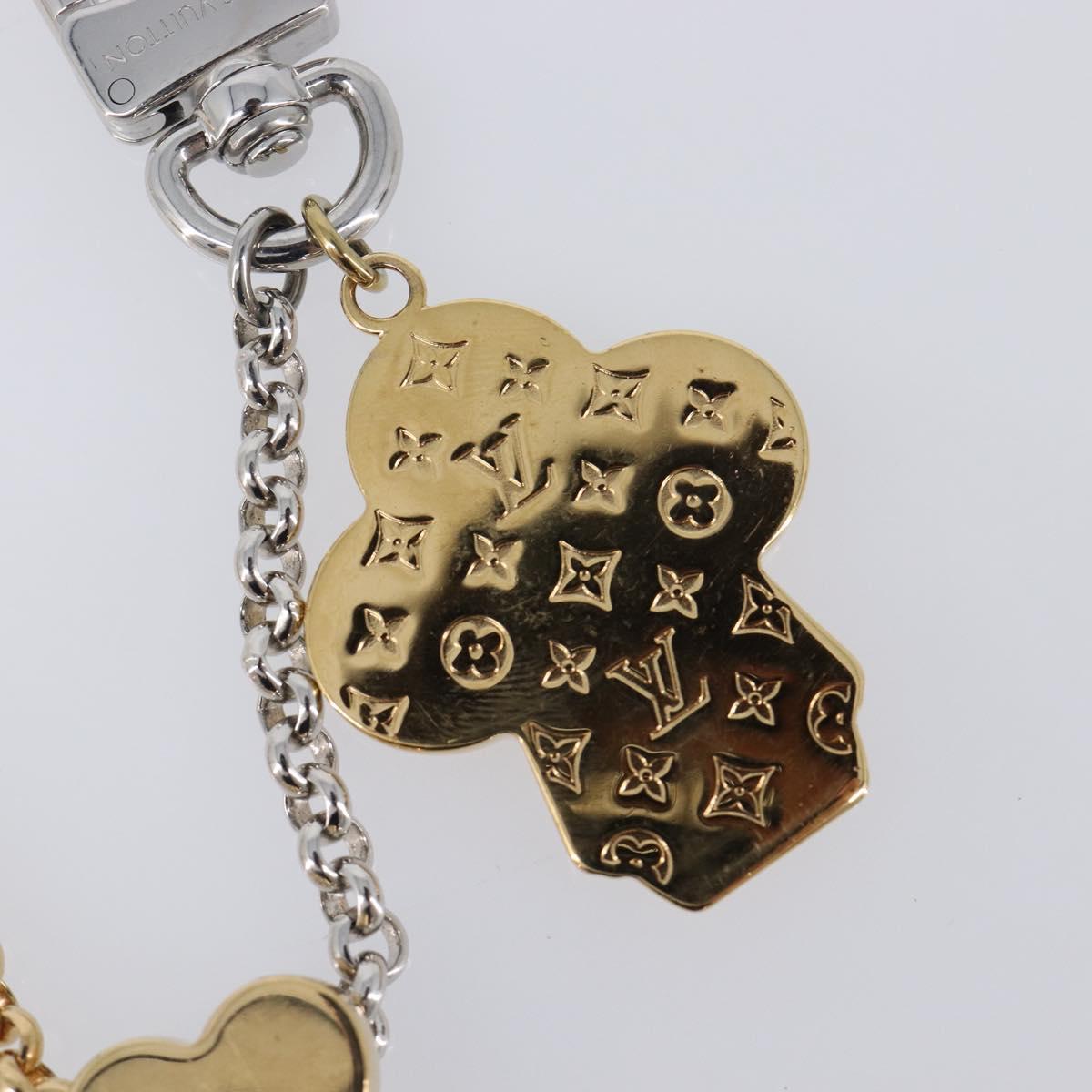 LOUIS VUITTON Chain Vivienne BFF Key Holder Metal Silver M00835 LV Auth LN178M