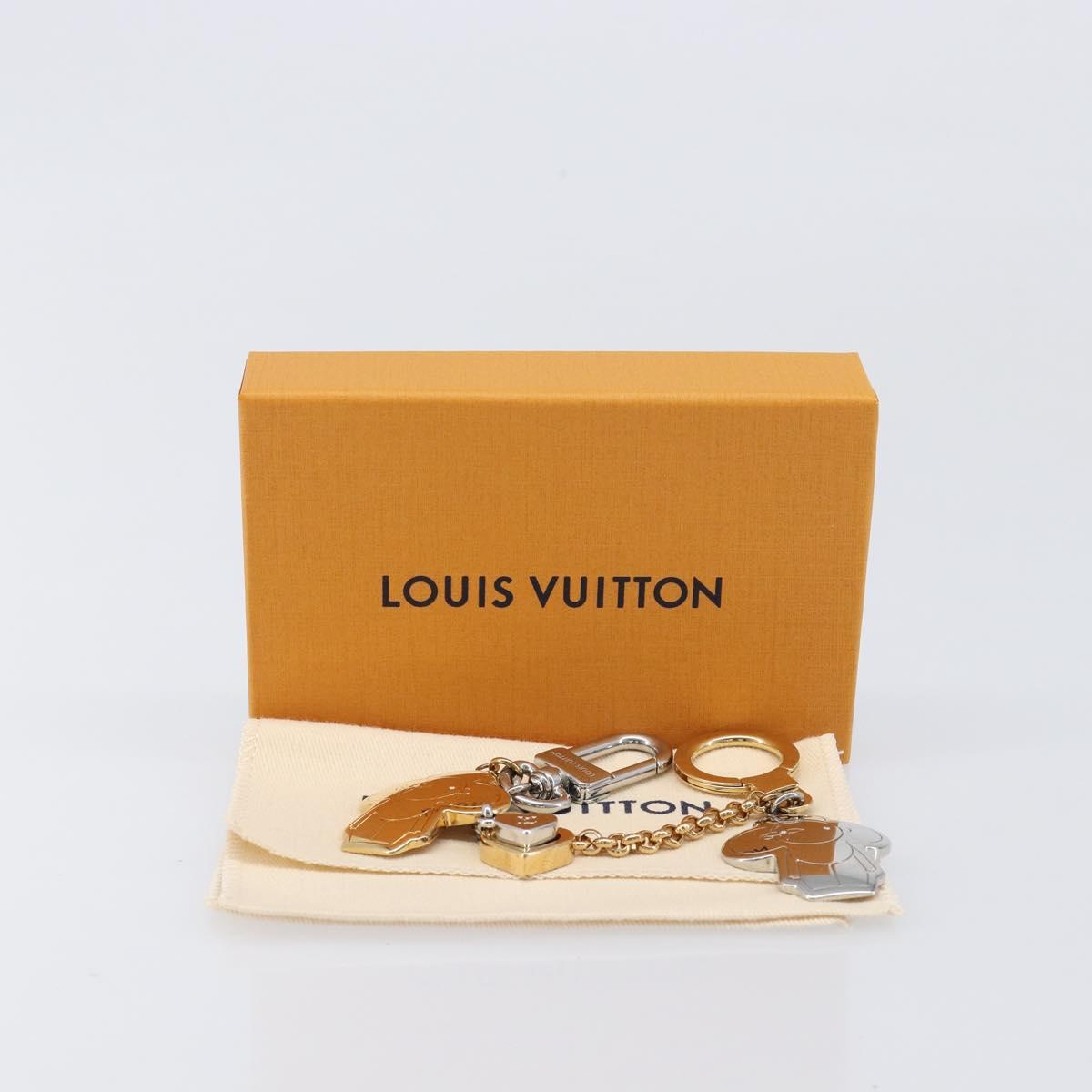 LOUIS VUITTON Chain Vivienne BFF Key Holder Metal Silver M00835 LV Auth LN178M