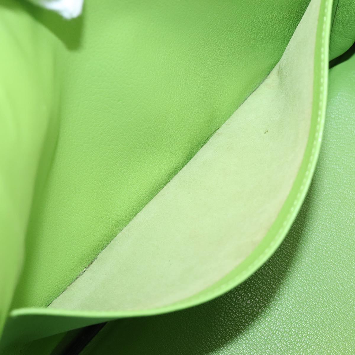 HERMES Birkin 35 Hand Bag Taurillon Leather Green Silver Auth LN220SM