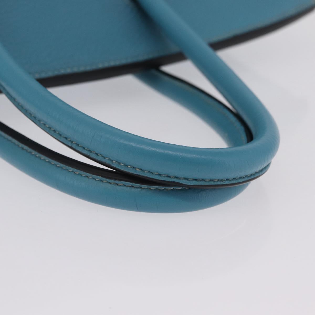 HERMES Birkin 35 Hand Bag Taurillon Leather Turquoise Blue Silver Auth LN221SM