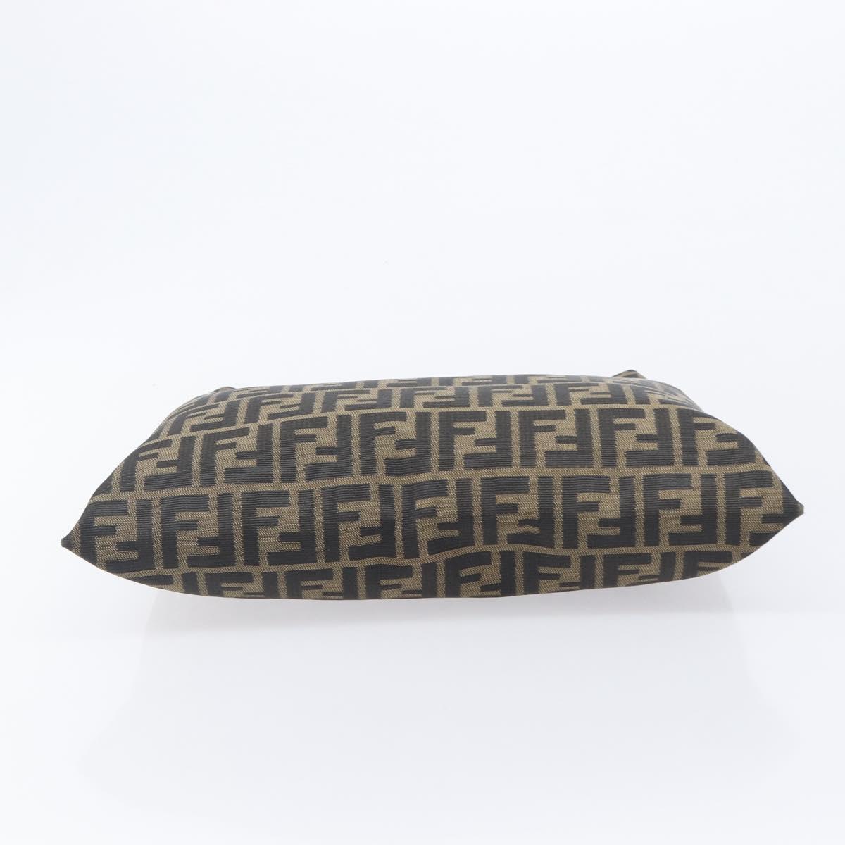 FENDI Zucca Canvas Hand Bag Black Brown Auth LN230A