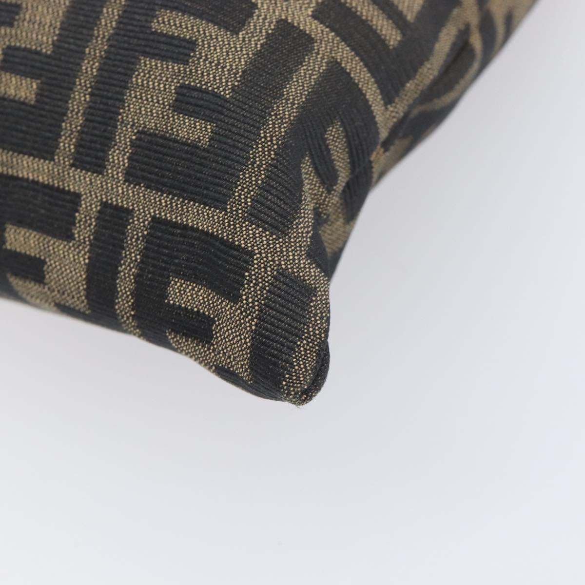 FENDI Zucca Canvas Hand Bag Black Brown Auth LN230A