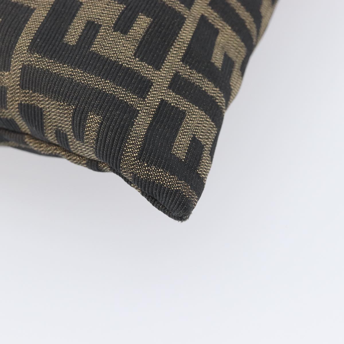 FENDI Zucca Canvas Hand Bag Black Brown Auth LN230A