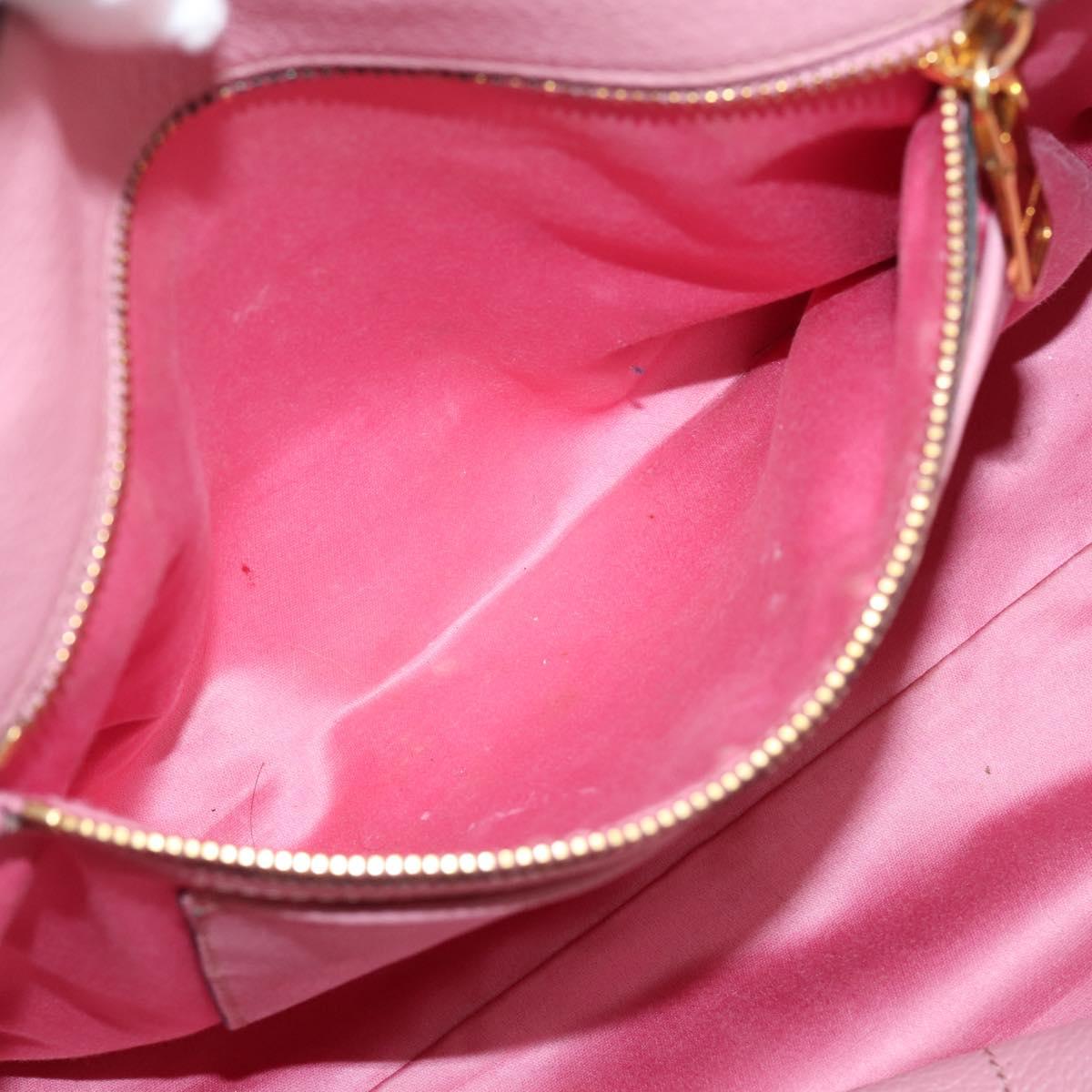 Miu Miu Hand Bag Leather 2way Pink Gold Auth LN232