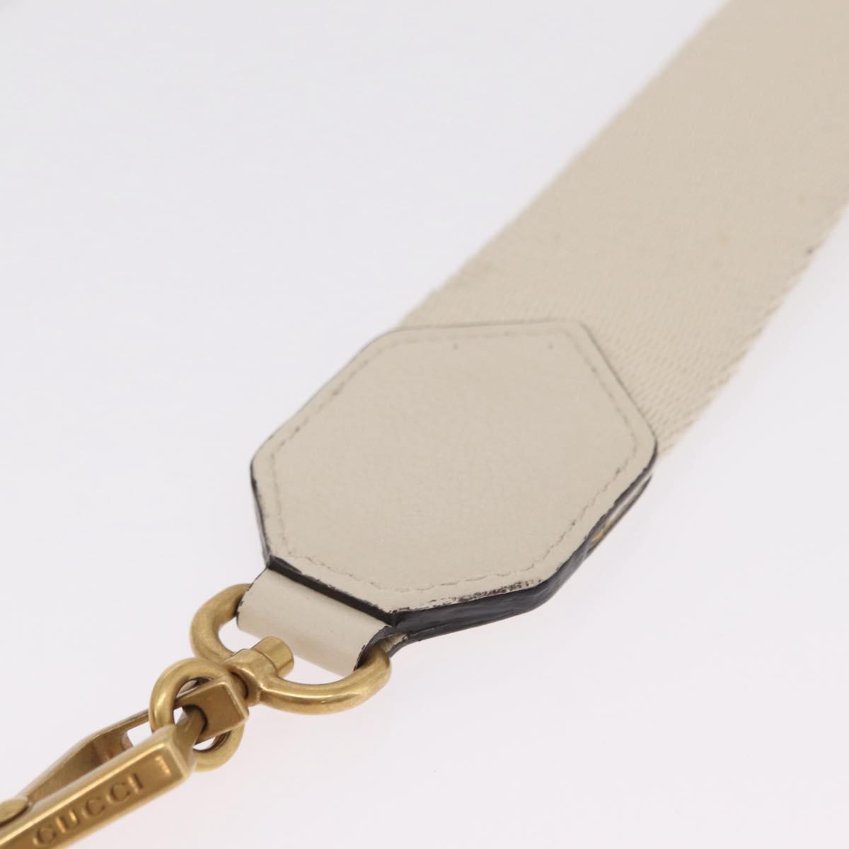 GUCCI Sherry Line Shoulder Bag Leather Ivory Gold Auth LN236V