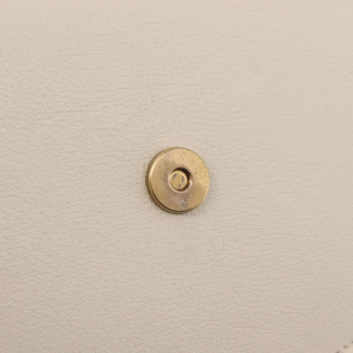 GUCCI Sherry Line Shoulder Bag Leather Ivory Gold Auth LN236V
