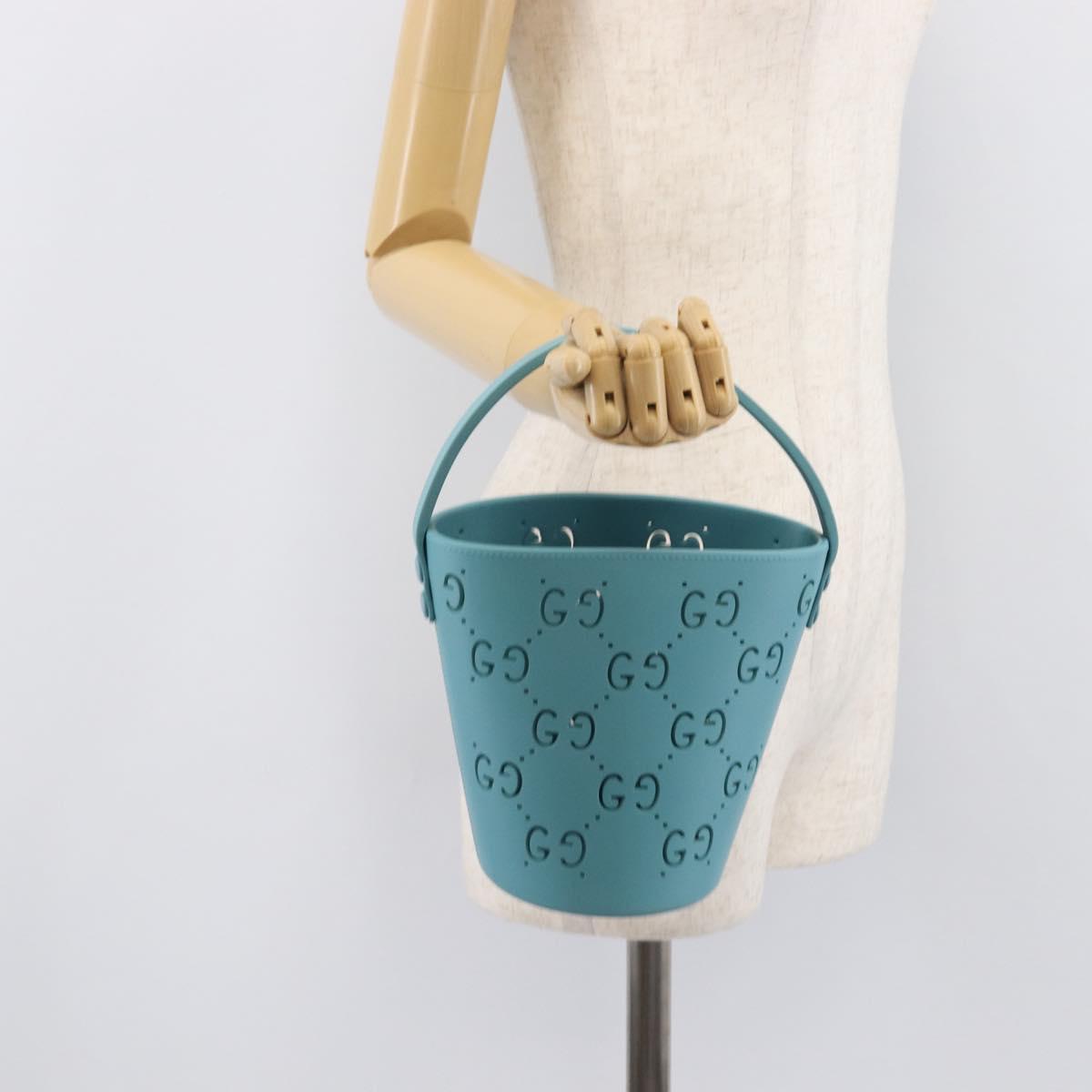 GUCCI Children's Hand Bag rubber Blue 723051 Auth LN238M
