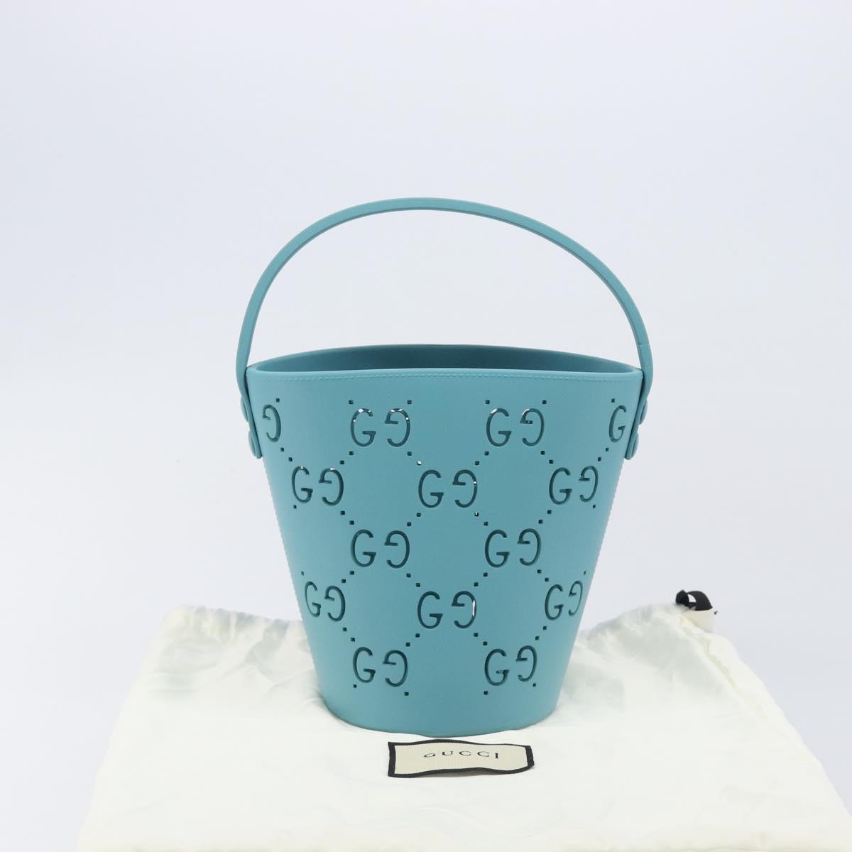 GUCCI Children's Hand Bag rubber Blue 723051 Auth LN238M