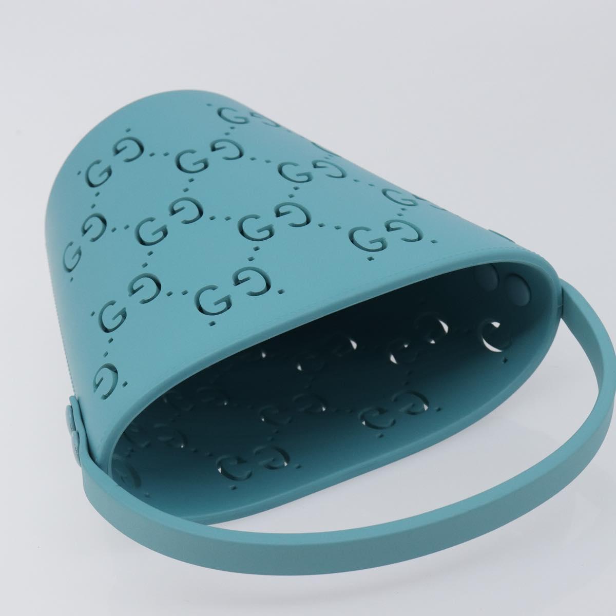GUCCI Children's Hand Bag rubber Blue 723051 Auth LN238M