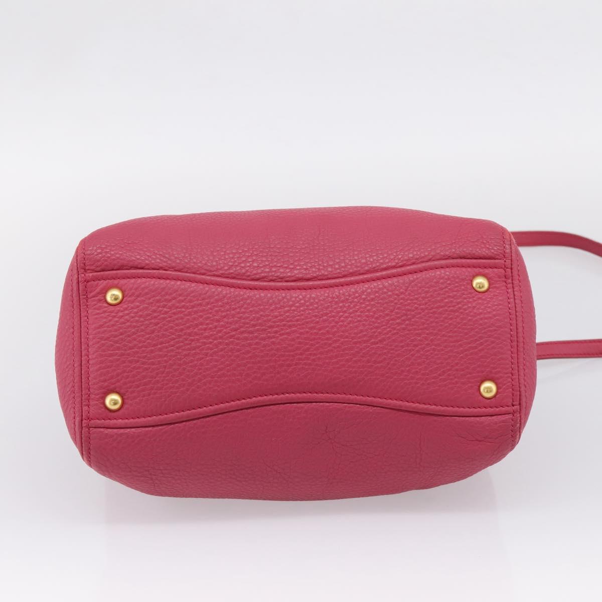 Miu Miu Vitterodino Hand Bag Leather 2way Pink Gold Auth LN239A