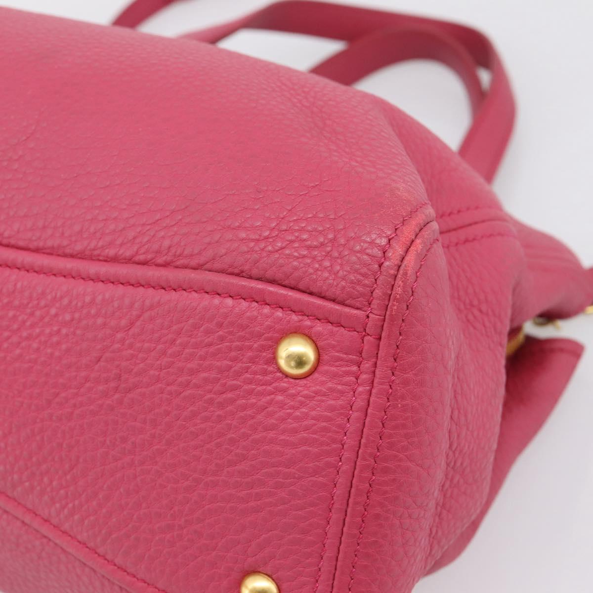 Miu Miu Vitterodino Hand Bag Leather 2way Pink Gold Auth LN239A