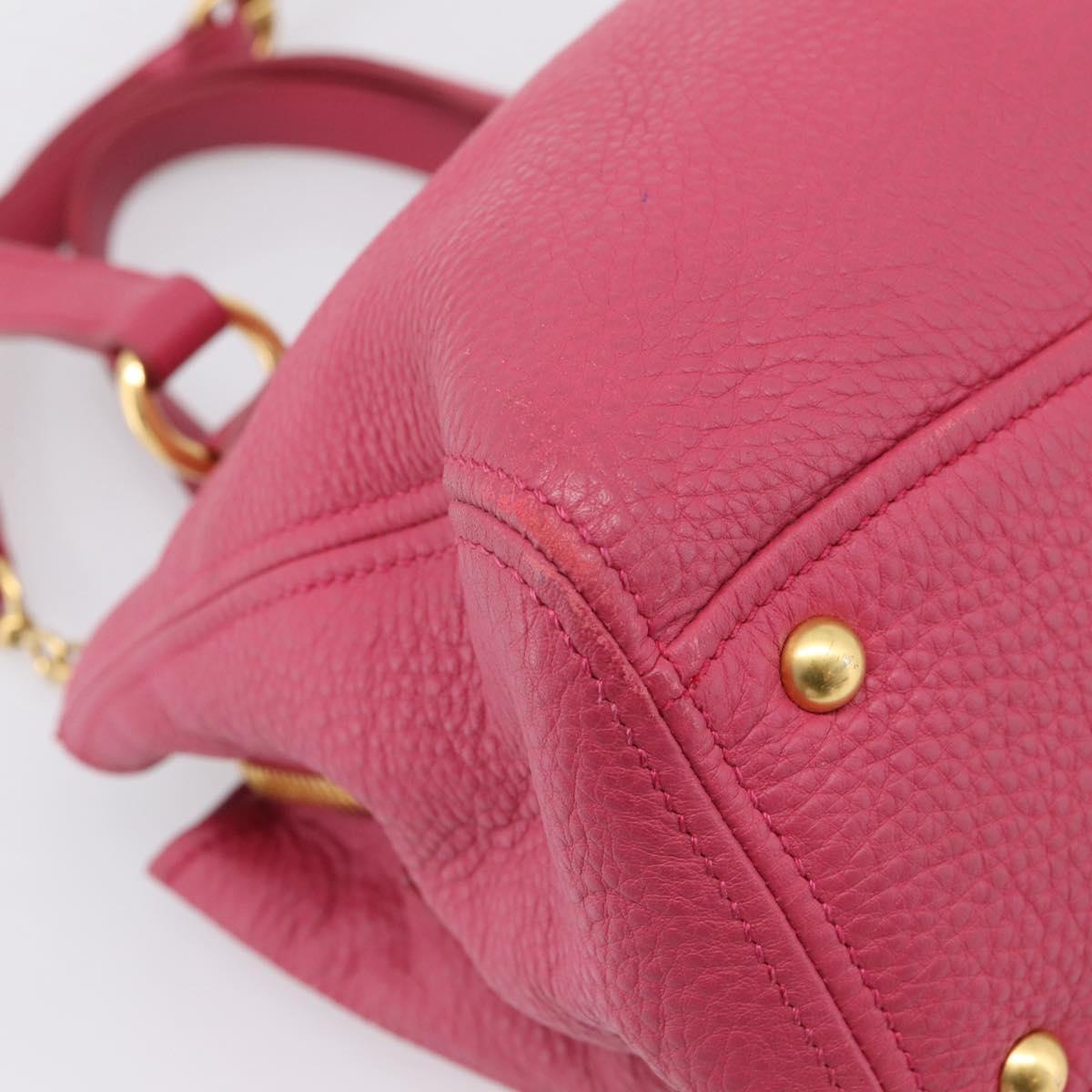 Miu Miu Vitterodino Hand Bag Leather 2way Pink Gold Auth LN239A