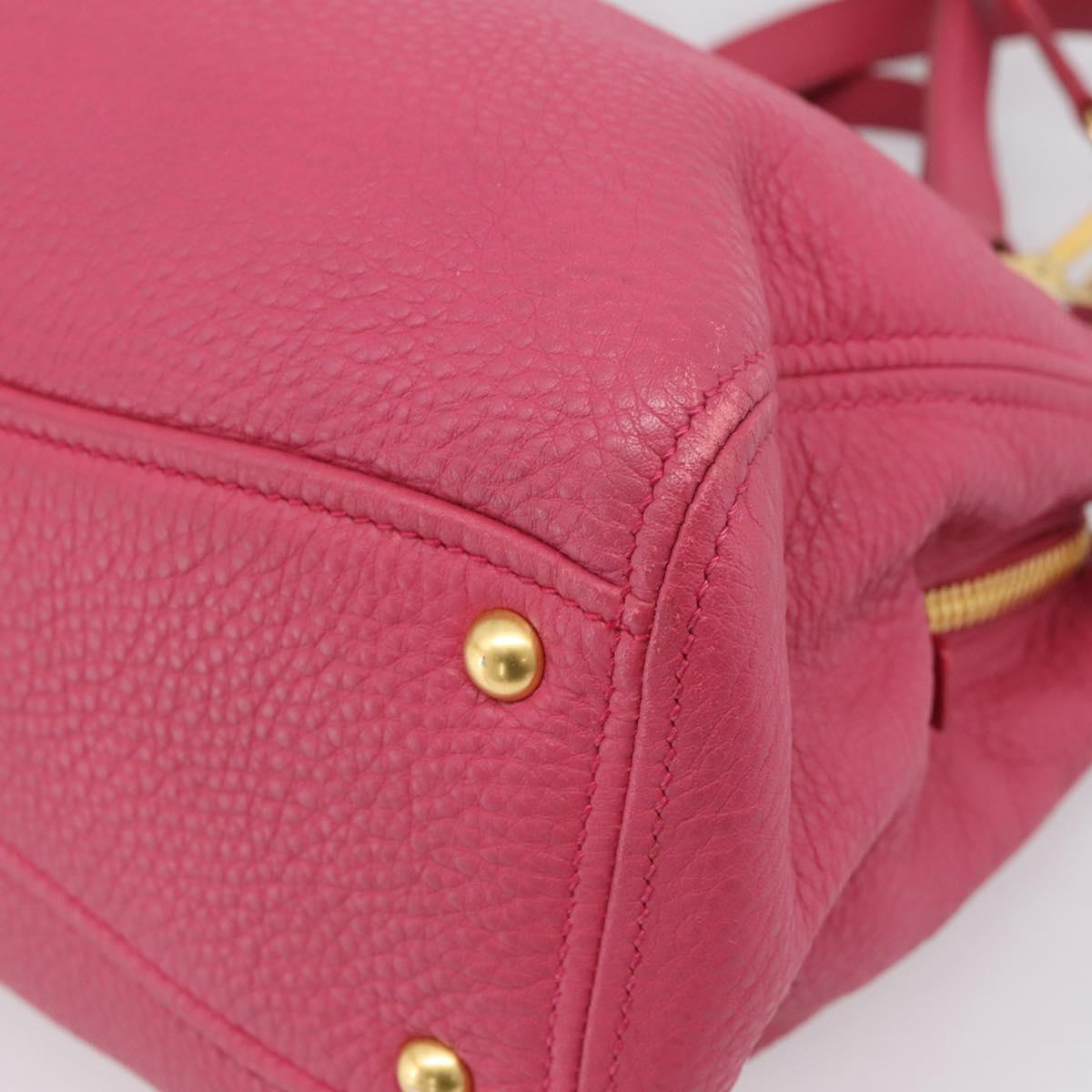 Miu Miu Vitterodino Hand Bag Leather 2way Pink Gold Auth LN239A