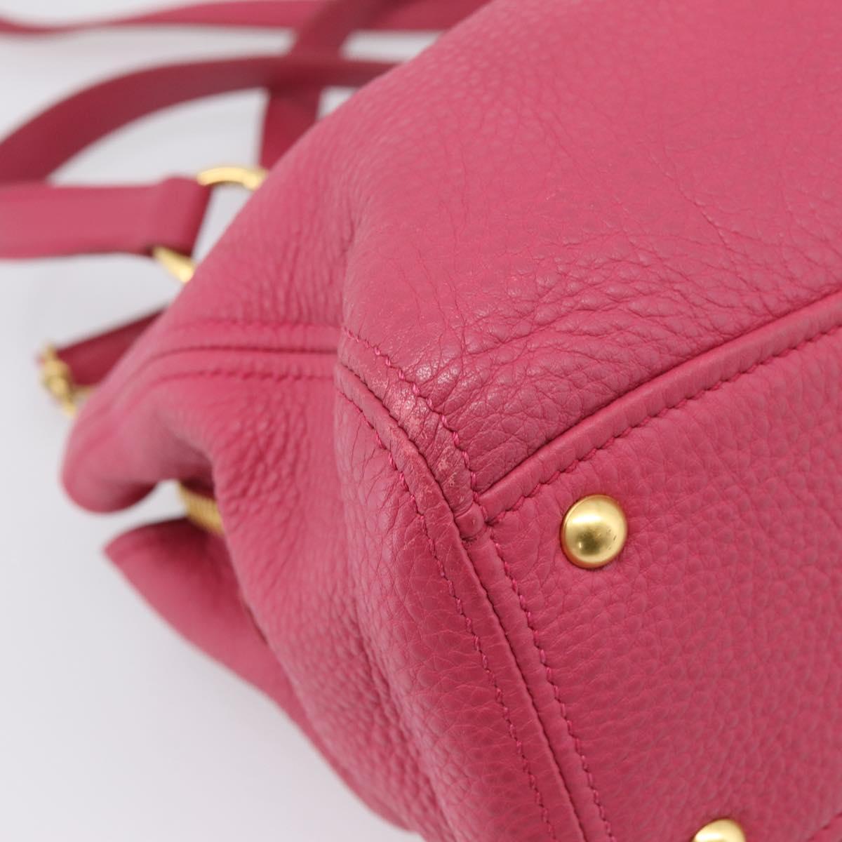 Miu Miu Vitterodino Hand Bag Leather 2way Pink Gold Auth LN239A