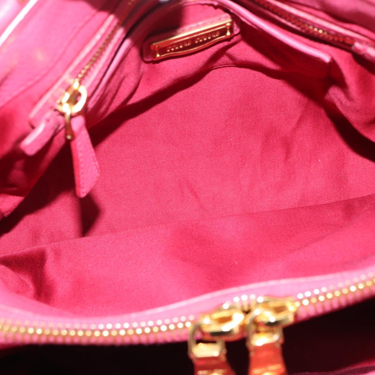 Miu Miu Vitterodino Hand Bag Leather 2way Pink Gold Auth LN239A