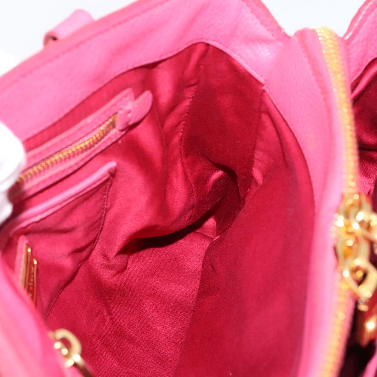 Miu Miu Vitterodino Hand Bag Leather 2way Pink Gold Auth LN239A