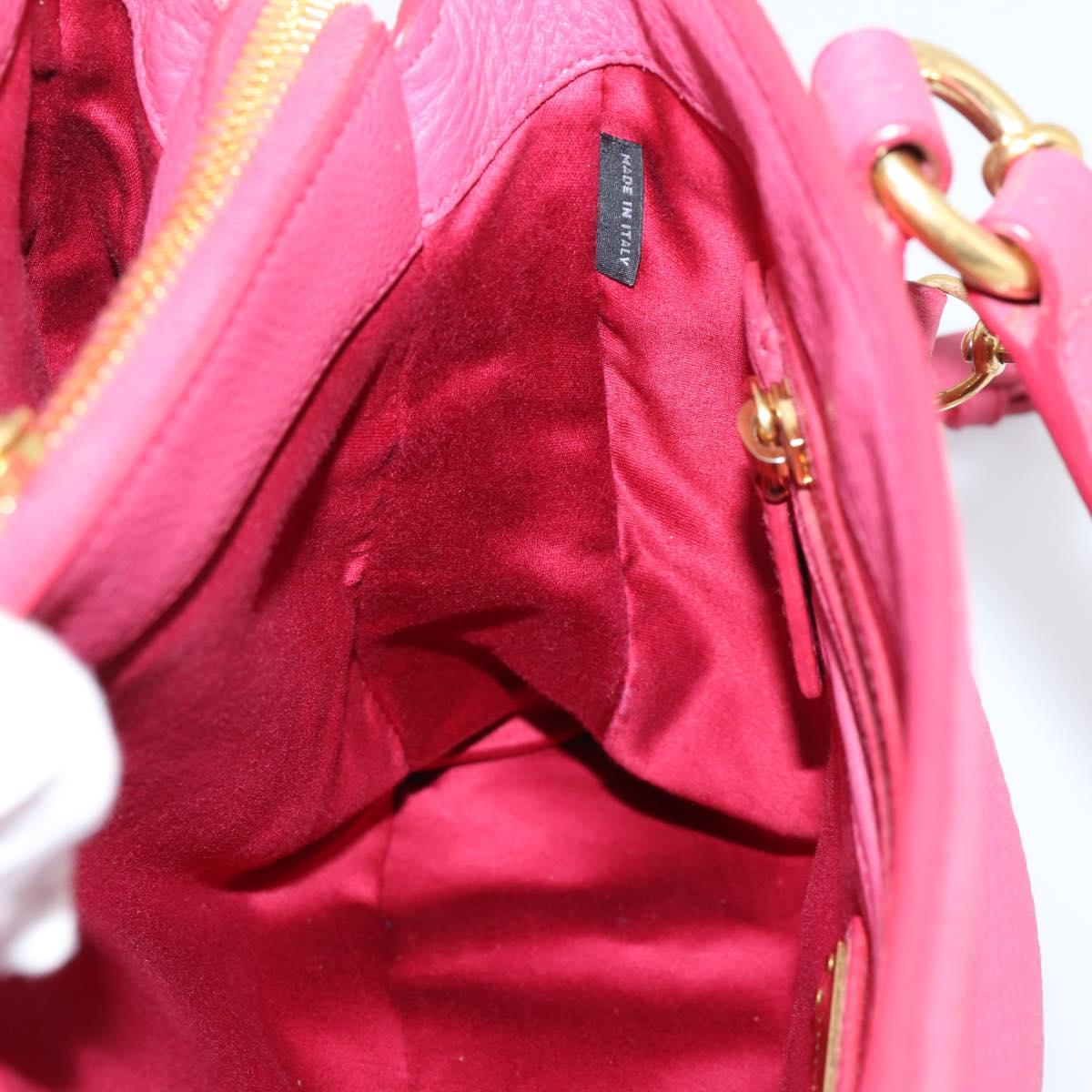 Miu Miu Vitterodino Hand Bag Leather 2way Pink Gold Auth LN239A