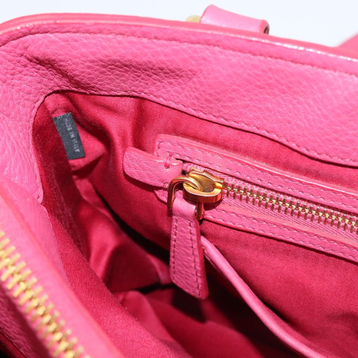 Miu Miu Vitterodino Hand Bag Leather 2way Pink Gold Auth LN239A