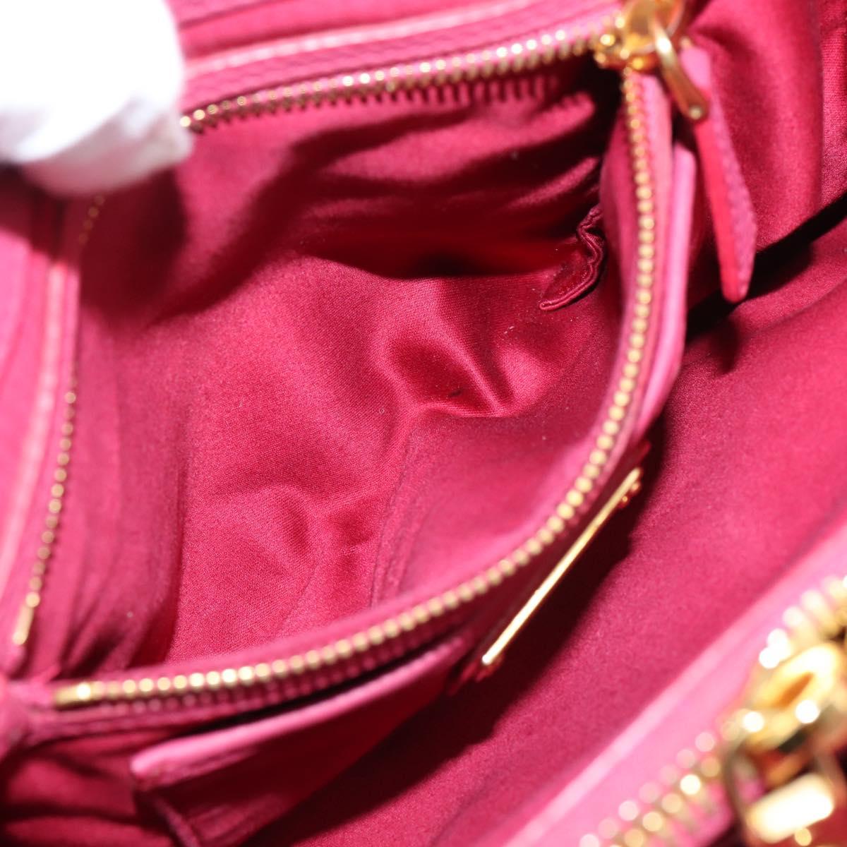 Miu Miu Vitterodino Hand Bag Leather 2way Pink Gold Auth LN239A
