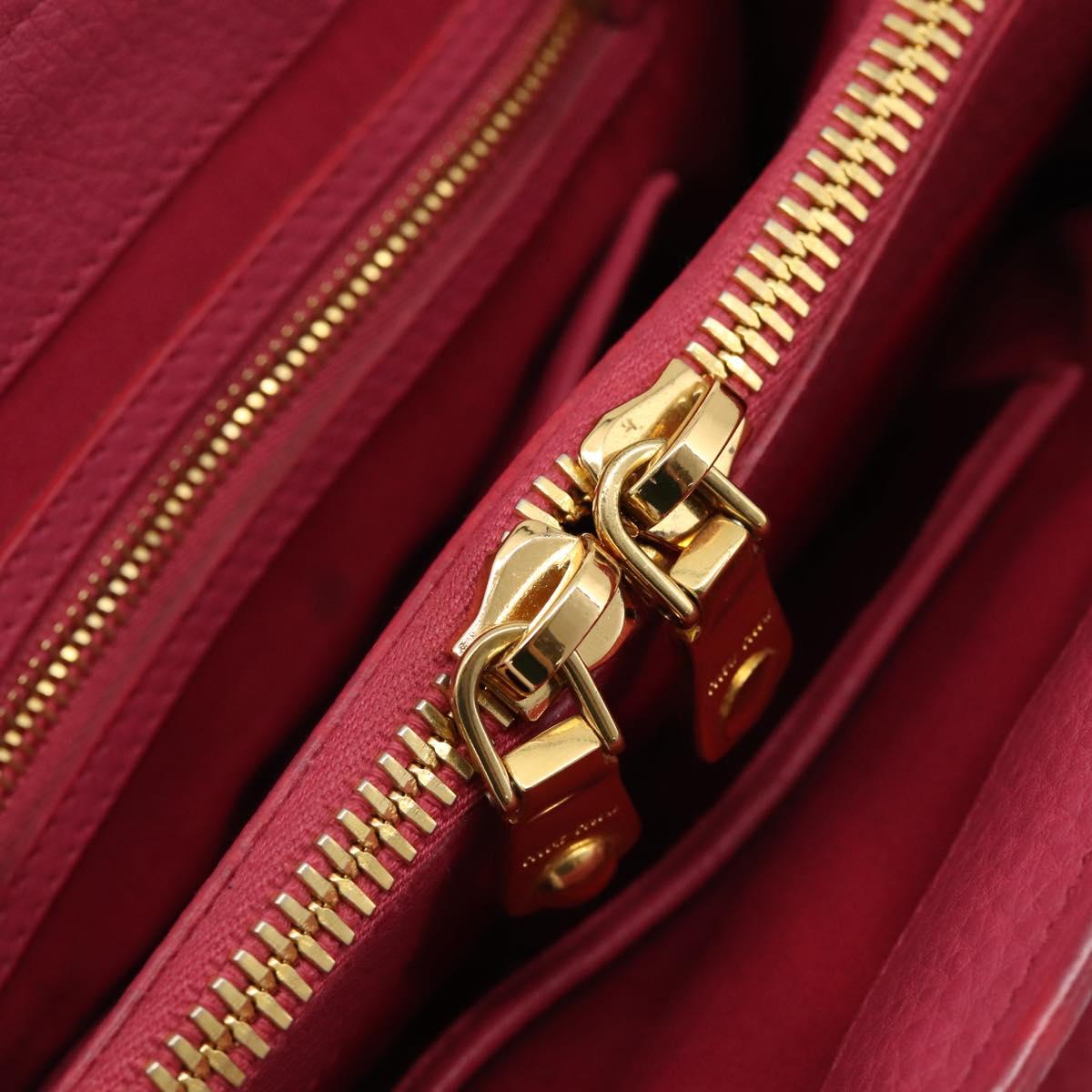 Miu Miu Vitterodino Hand Bag Leather 2way Pink Gold Auth LN239A