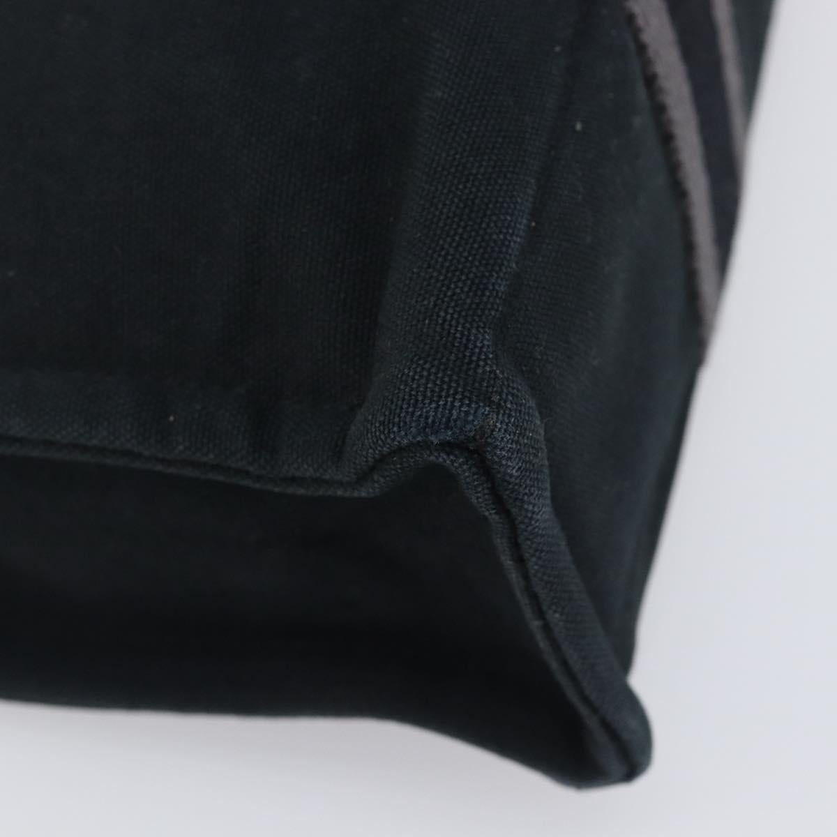 HERMES Fourre Tout PM Hand Bag Canvas Black Silver Auth LN243