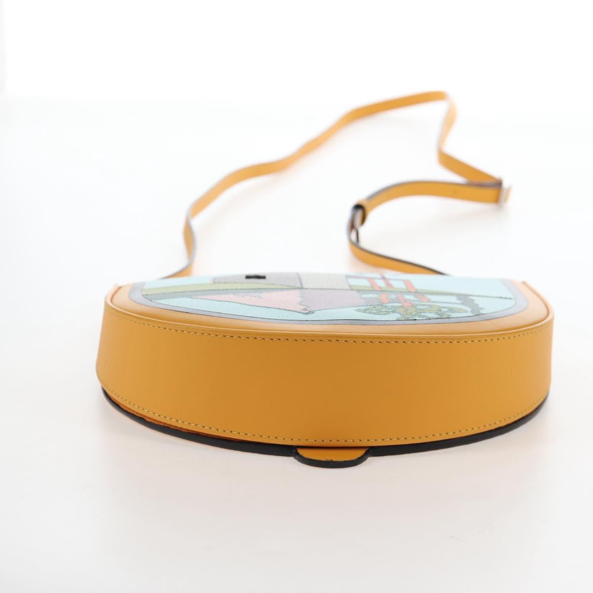 LOEWE Ken Price Collaboration Shoulder Bag Leather Yellow Silver Auth LN244M