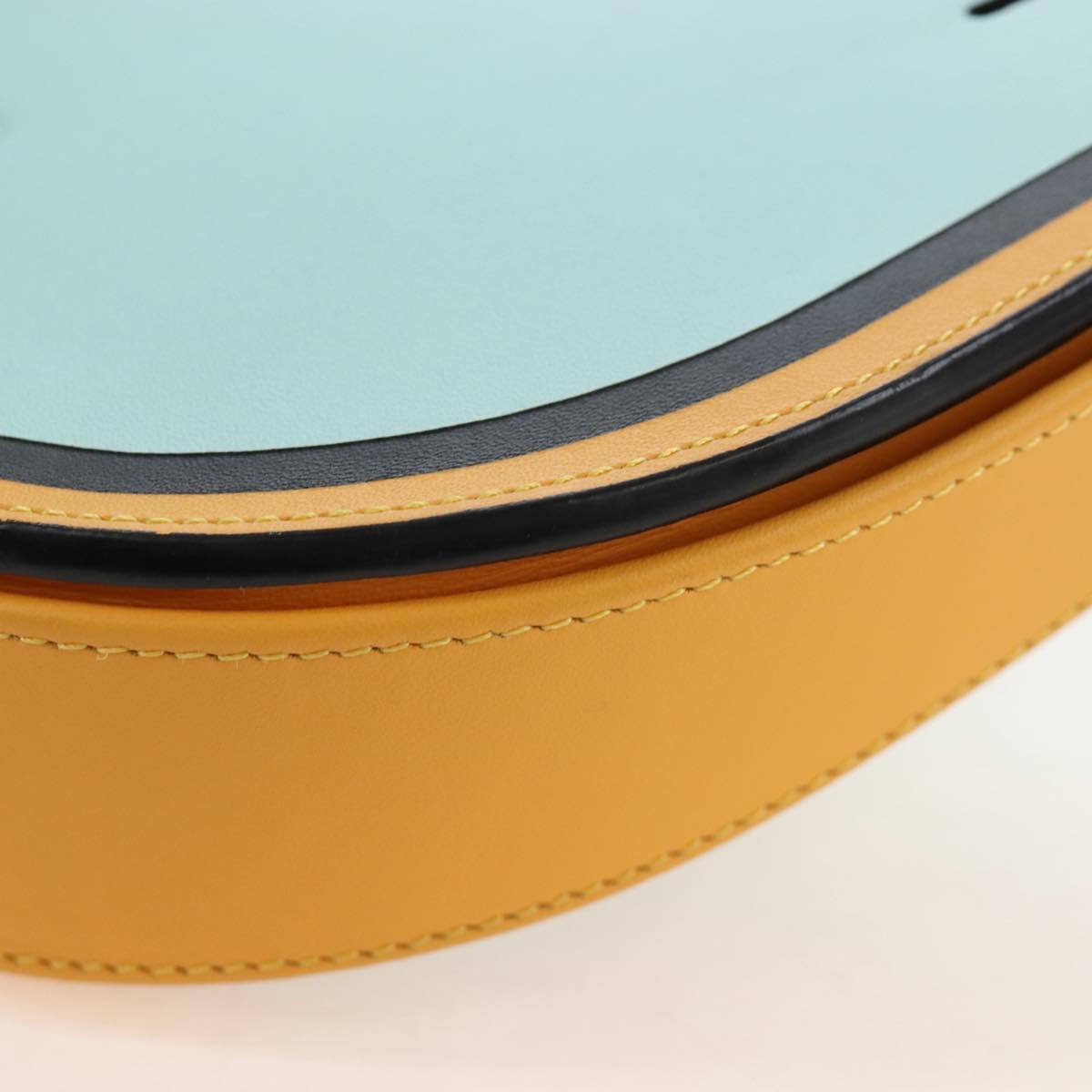 LOEWE Ken Price Collaboration Shoulder Bag Leather Yellow Silver Auth LN244M