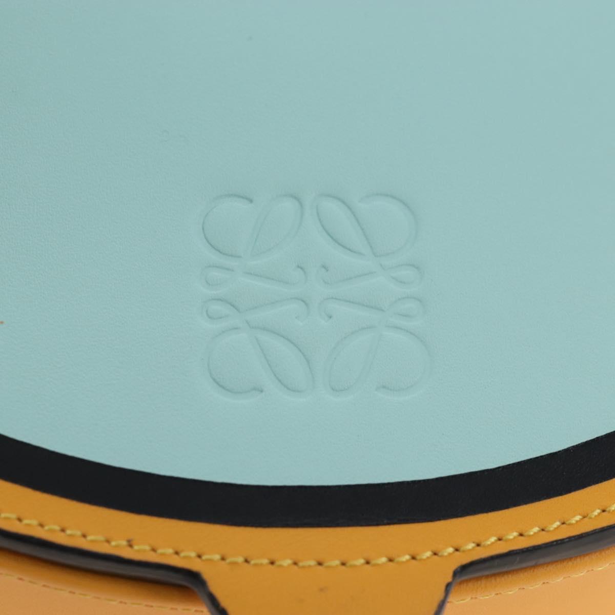 LOEWE Ken Price Collaboration Shoulder Bag Leather Yellow Silver Auth LN244M
