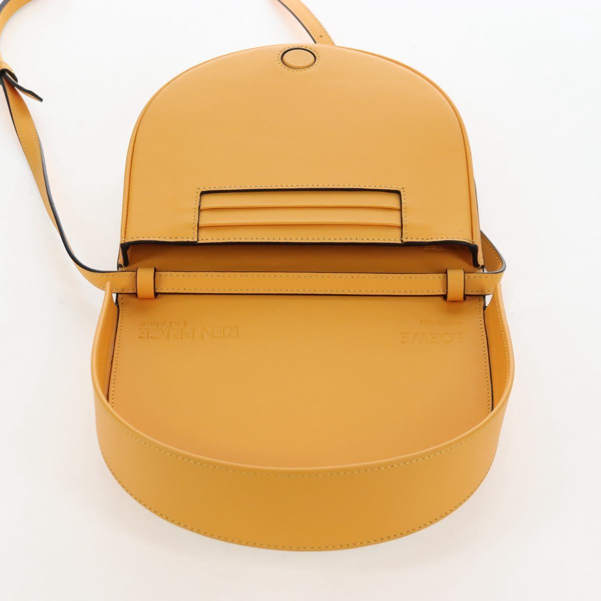 LOEWE Ken Price Collaboration Shoulder Bag Leather Yellow Silver Auth LN244M