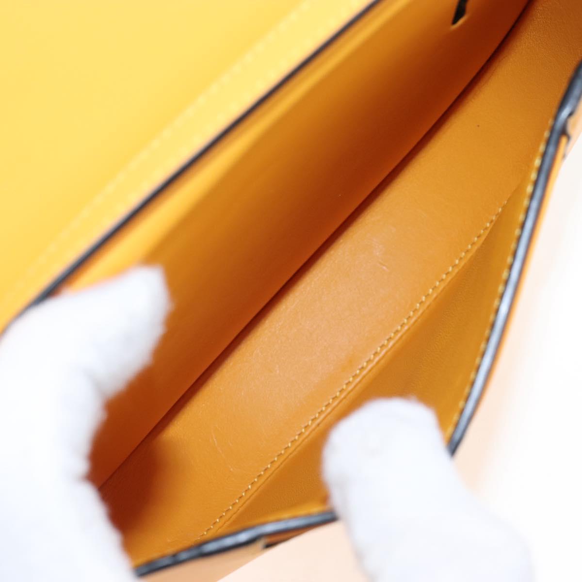 LOEWE Ken Price Collaboration Shoulder Bag Leather Yellow Silver Auth LN244M