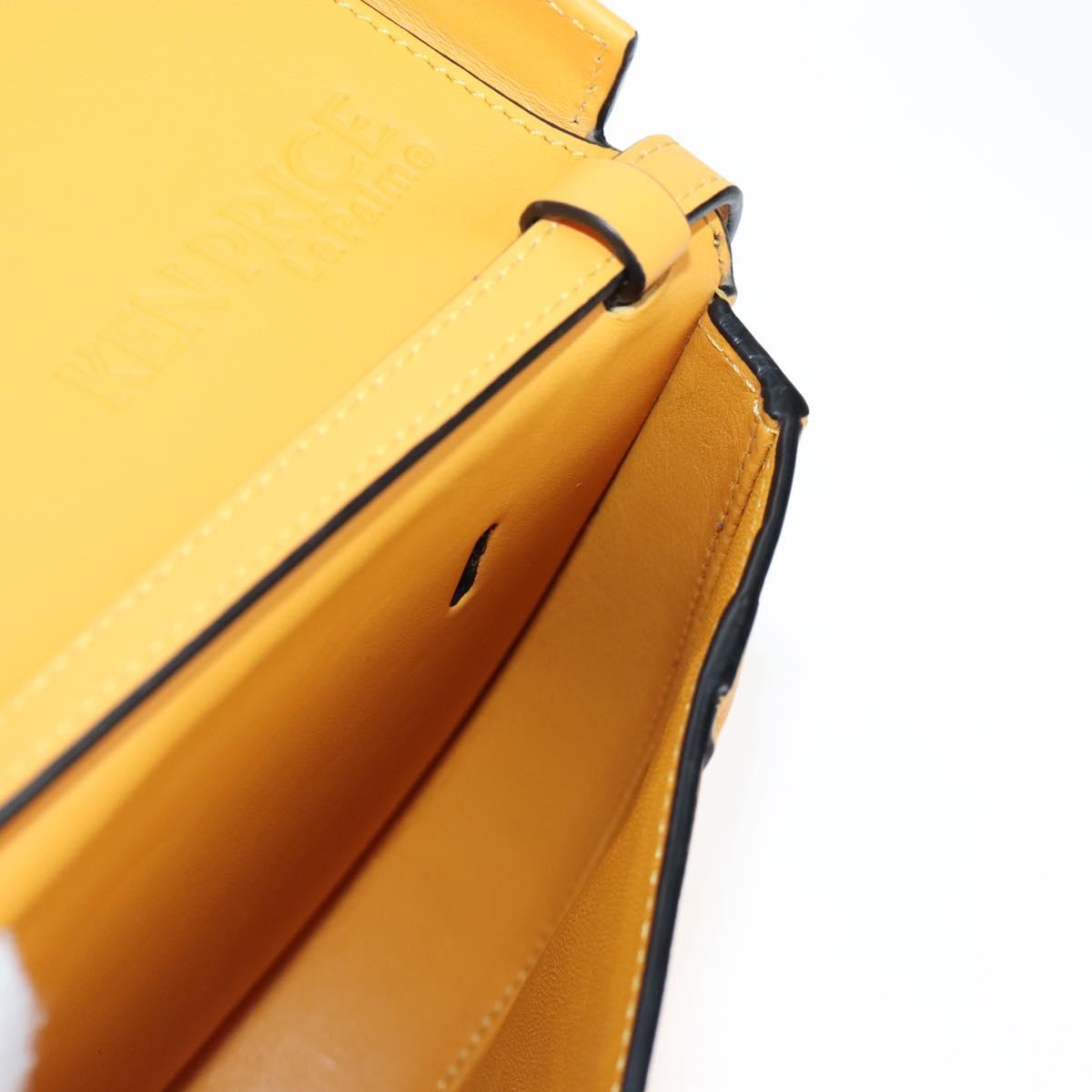 LOEWE Ken Price Collaboration Shoulder Bag Leather Yellow Silver Auth LN244M