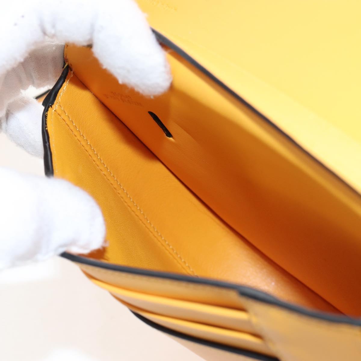 LOEWE Ken Price Collaboration Shoulder Bag Leather Yellow Silver Auth LN244M