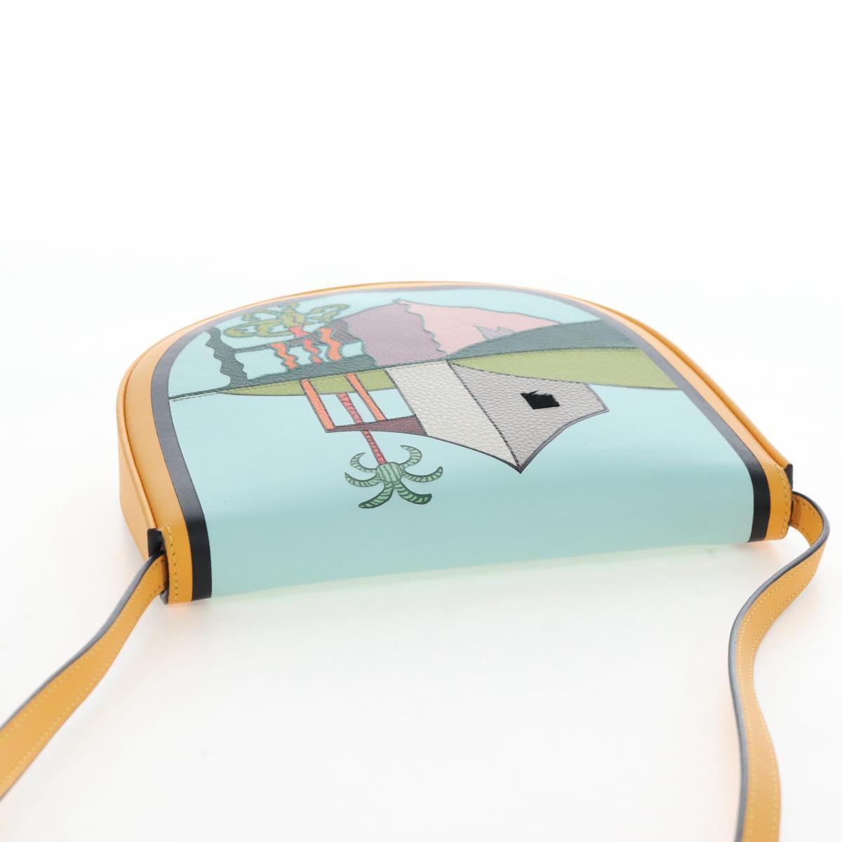 LOEWE Ken Price Collaboration Shoulder Bag Leather Yellow Silver Auth LN244M