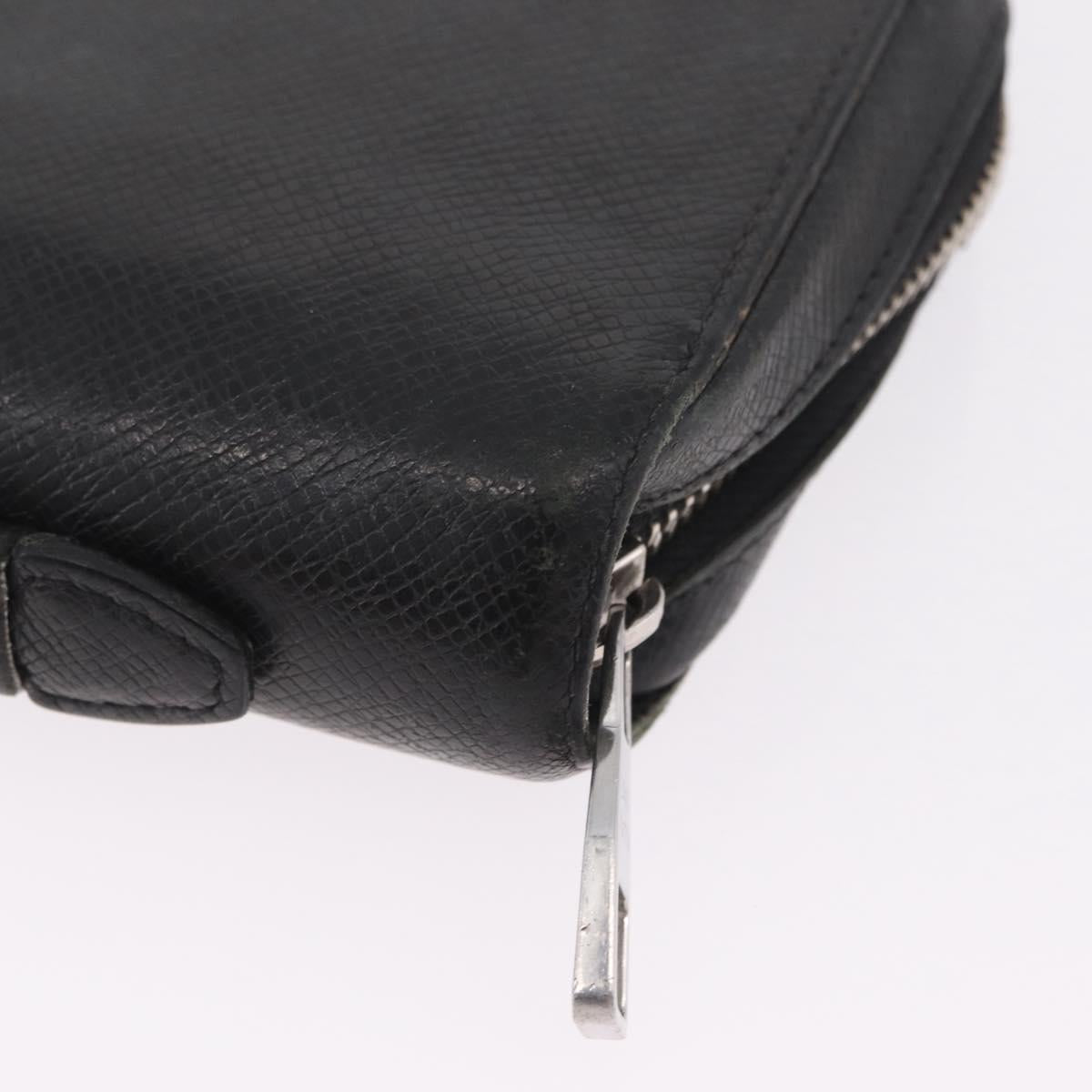 LOUIS VUITTON Taiga Zippy XL Long Wallet Black M44275 LV Auth LN248