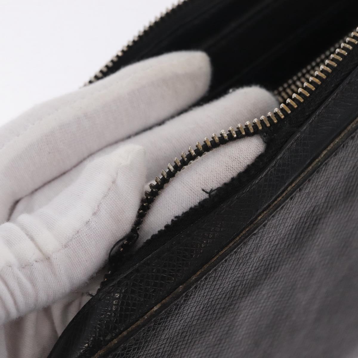 LOUIS VUITTON Taiga Zippy XL Long Wallet Black M44275 LV Auth LN248