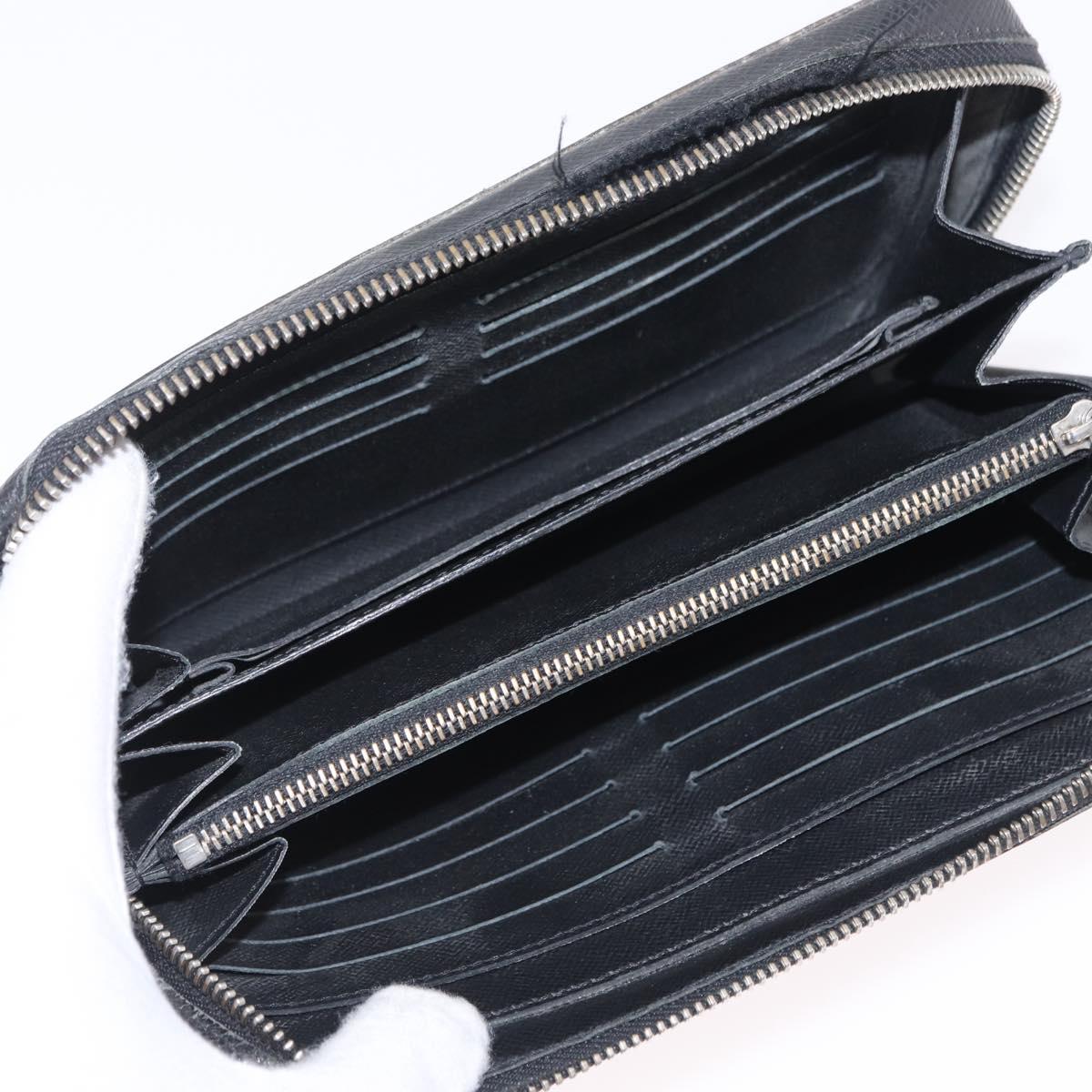 LOUIS VUITTON Taiga Zippy XL Long Wallet Black M44275 LV Auth LN248