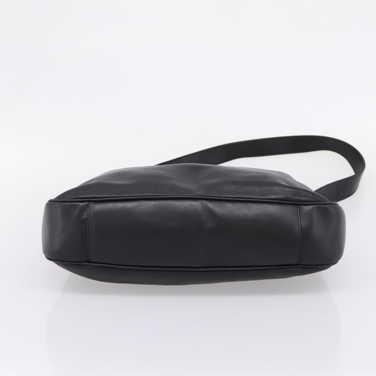 GUCCI Bamboo Hand Bag Leather 2way Black Gold 001 2058 1577 Auth LN249