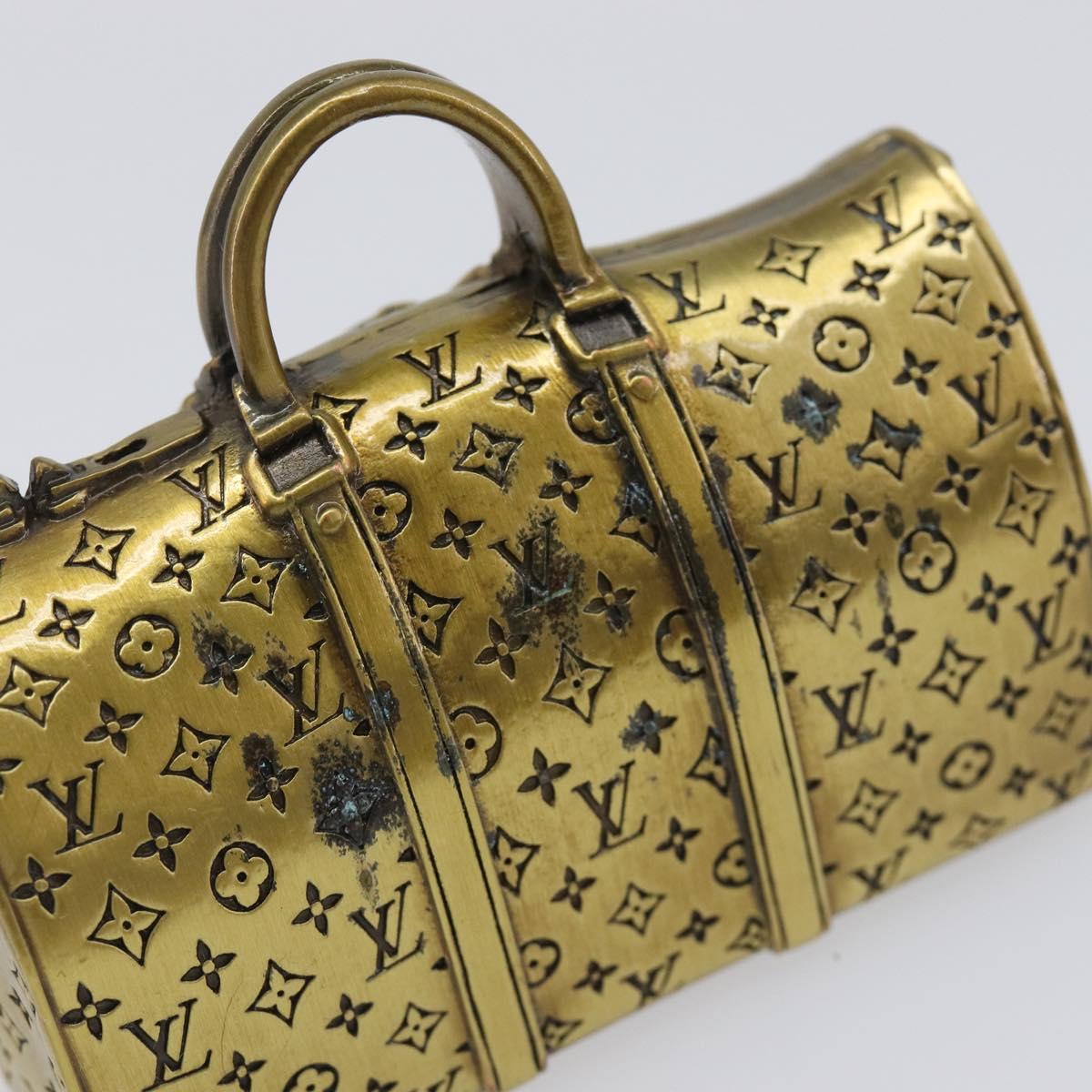 LOUIS VUITTON Monogram Keepall Motif Paper Weight metal Gold Tone LV Auth LN254