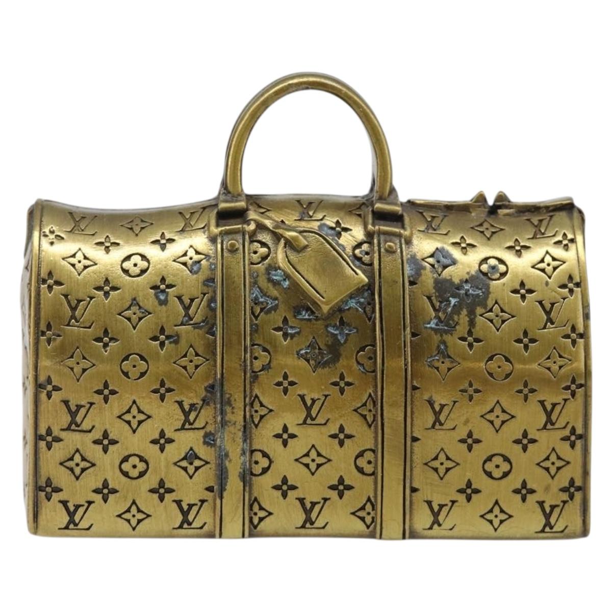 LOUIS VUITTON Monogram Keepall Motif Paper Weight metal Gold Tone LV Auth LN254