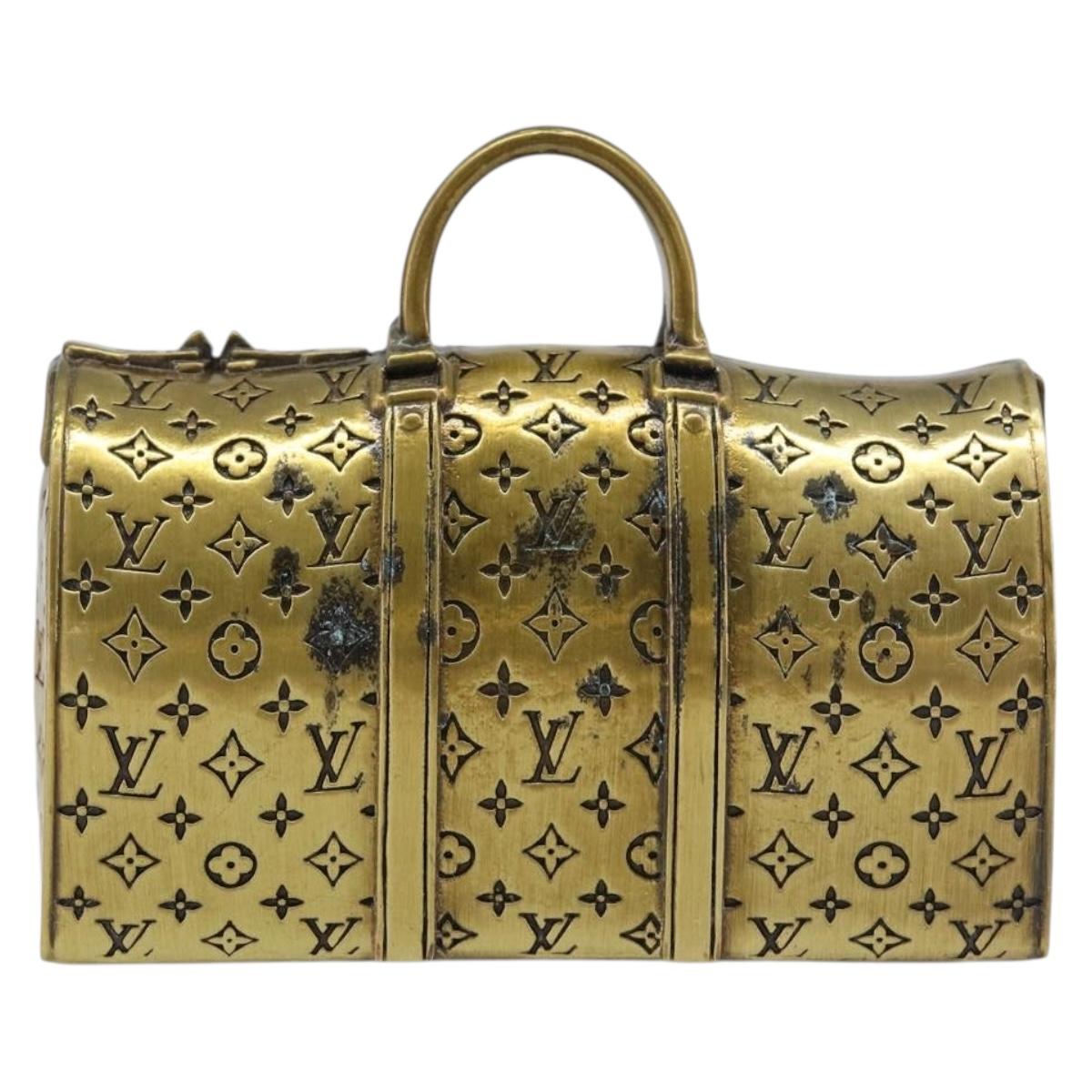 LOUIS VUITTON Monogram Keepall Motif Paper Weight metal Gold Tone LV Auth LN254