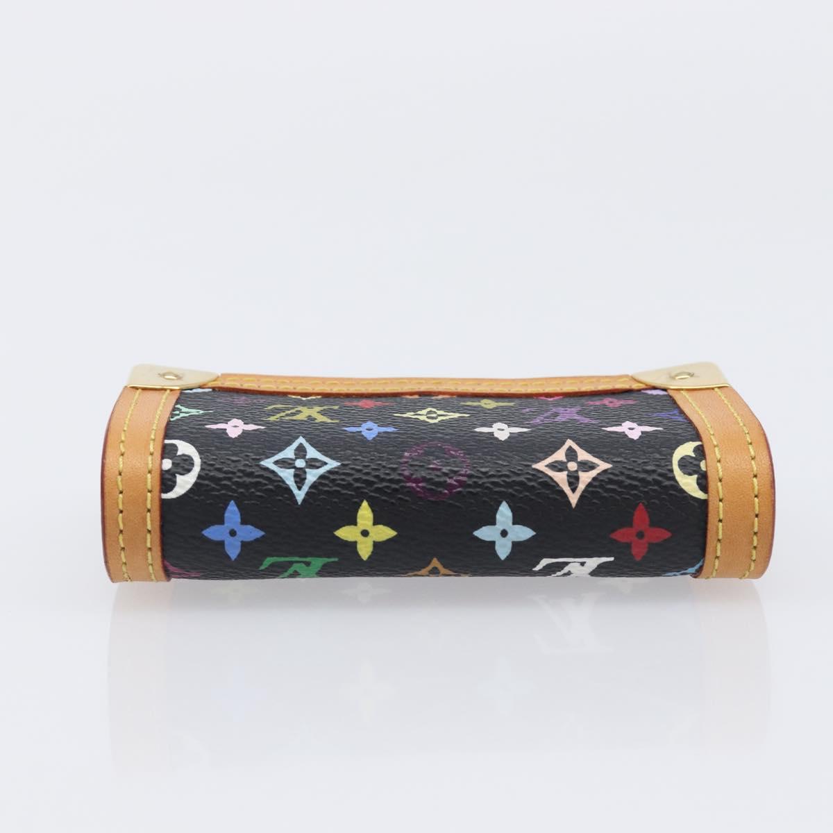 LOUIS VUITTON Monogram Multicolor Porte Monnaie Pla Black M92656 LV Auth LN255V