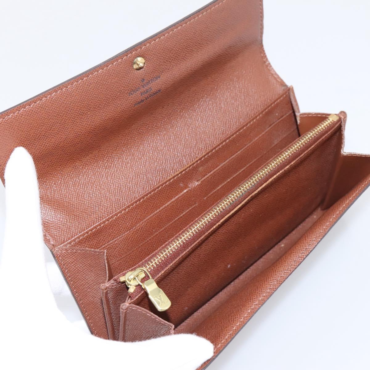 LOUIS VUITTON Monogram Portefeuille Sarah Long Wallet M61734 LV Auth LN259