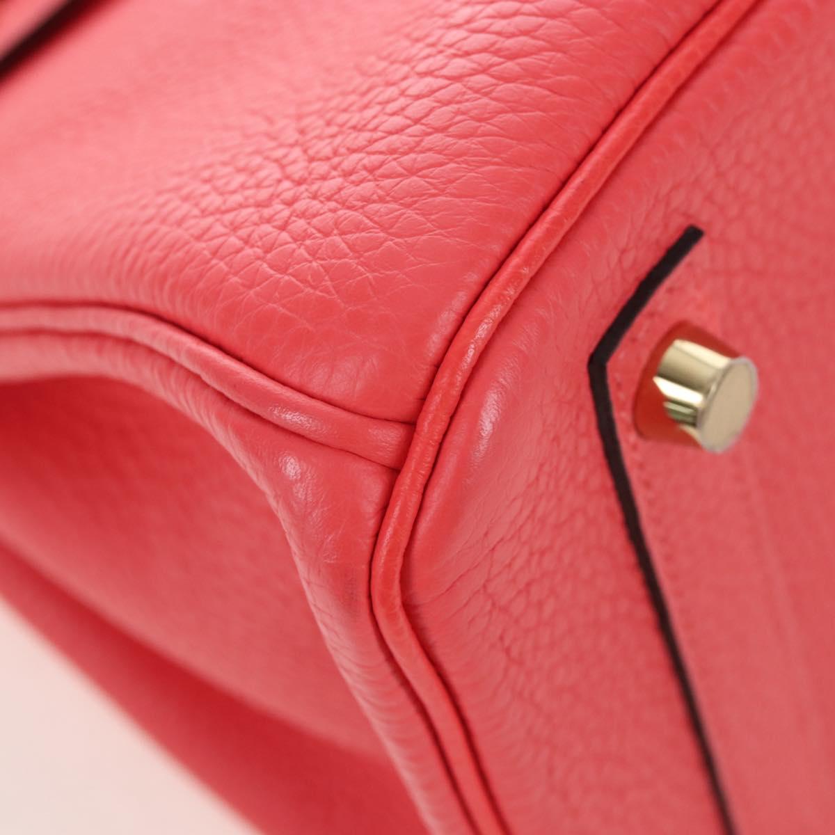 HERMES Birkin 30 Hand Bag Taurillon ClemenceLeather Pink Gold Auth LN261SM