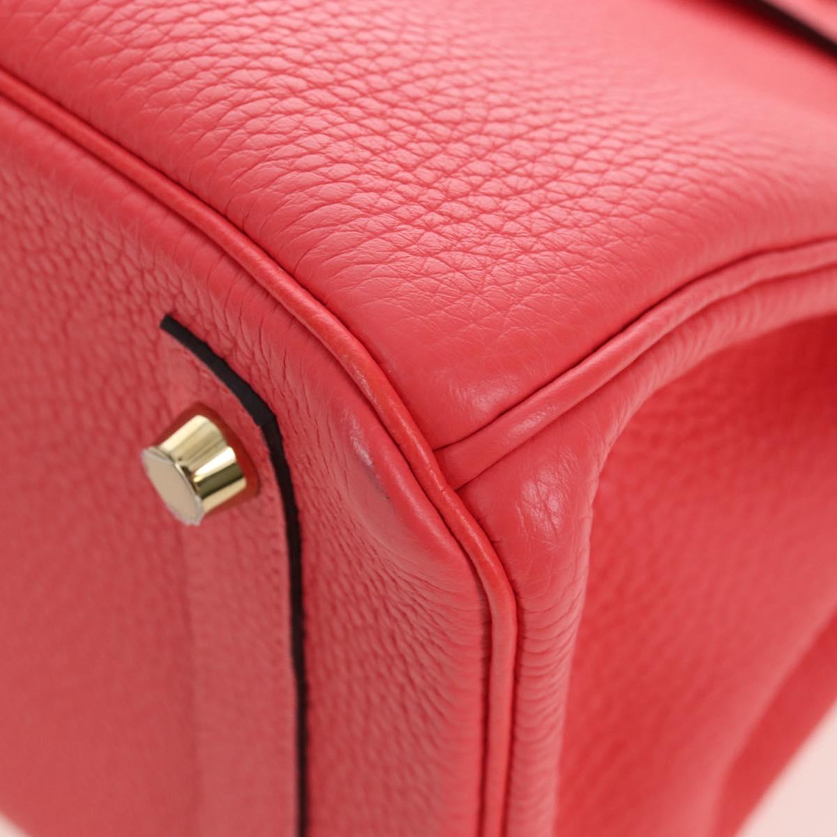 HERMES Birkin 30 Hand Bag Taurillon ClemenceLeather Pink Gold Auth LN261SM