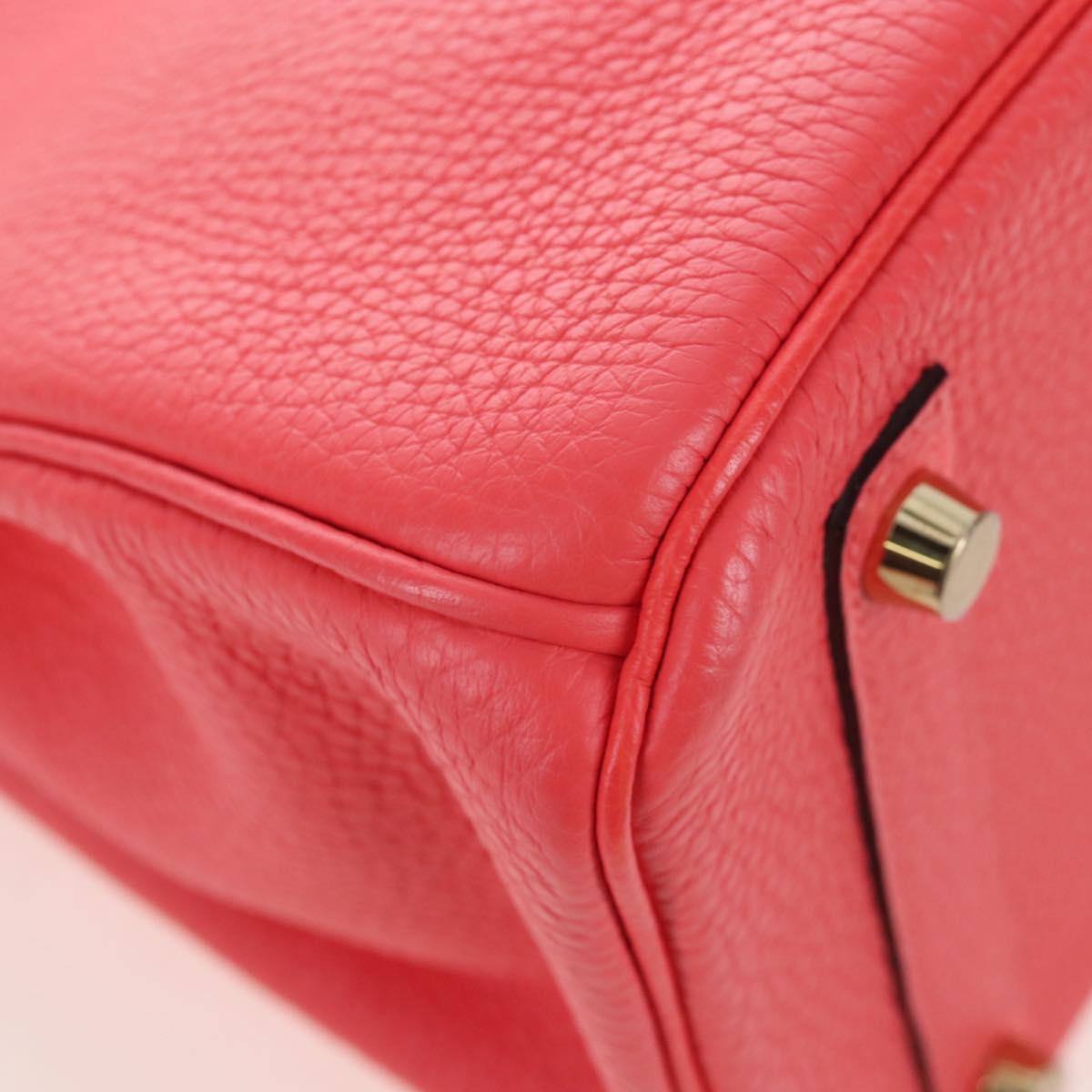 HERMES Birkin 30 Hand Bag Taurillon ClemenceLeather Pink Gold Auth LN261SM