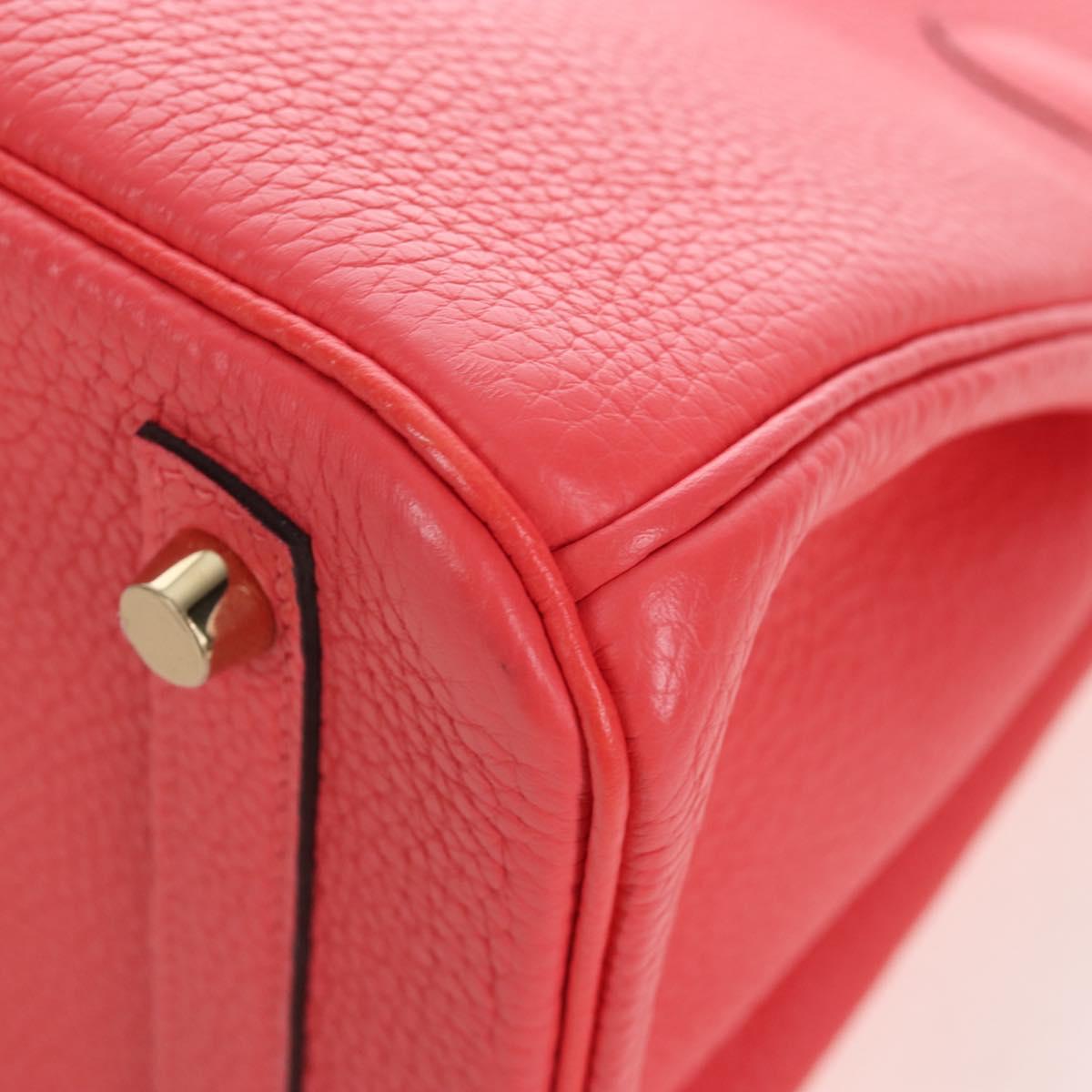 HERMES Birkin 30 Hand Bag Taurillon ClemenceLeather Pink Gold Auth LN261SM