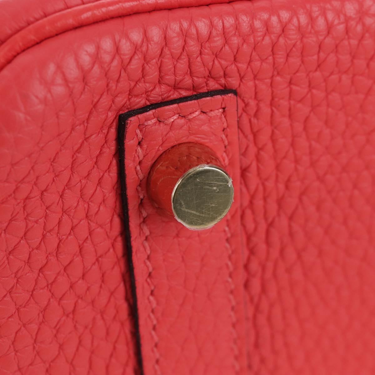 HERMES Birkin 30 Hand Bag Taurillon ClemenceLeather Pink Gold Auth LN261SM