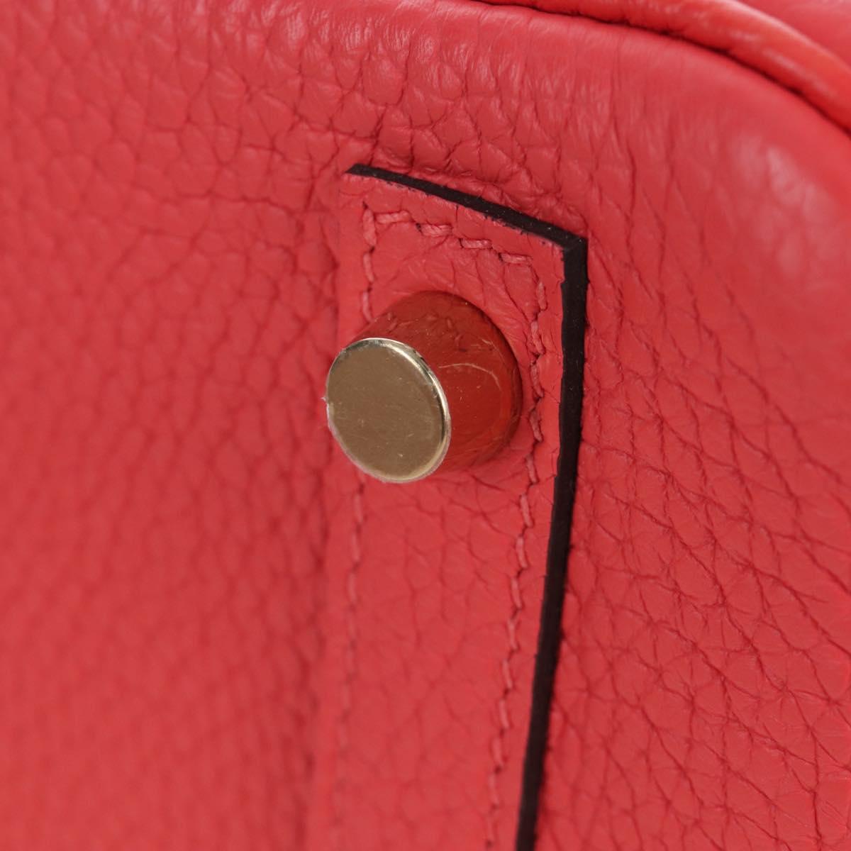 HERMES Birkin 30 Hand Bag Taurillon ClemenceLeather Pink Gold Auth LN261SM