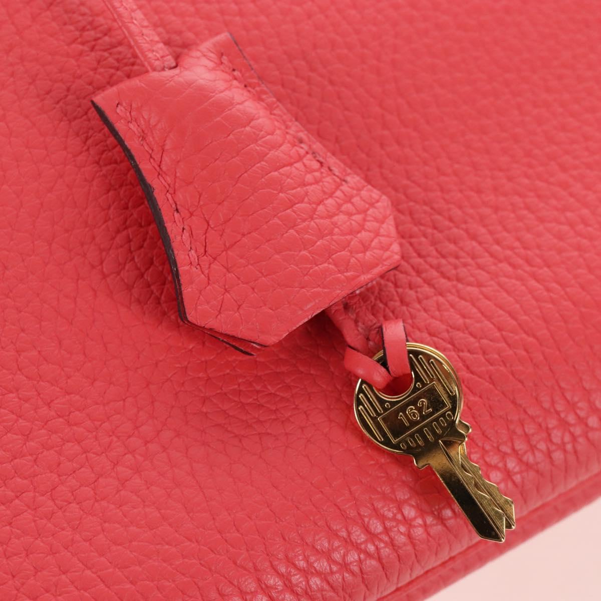 HERMES Birkin 30 Hand Bag Taurillon ClemenceLeather Pink Gold Auth LN261SM